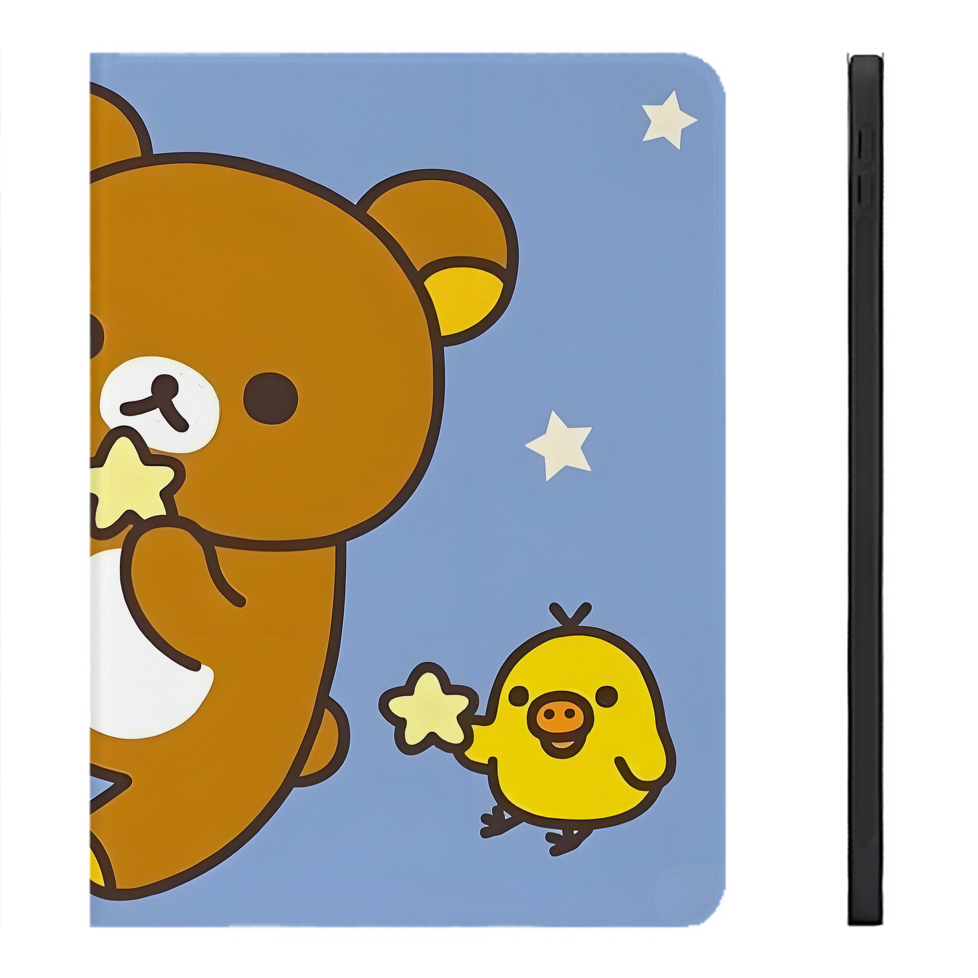 （画像用） リラックマ リラックマ キイロイトリ Rilakkuma Korilakkuma Kiiroitori IPadケース ペンホルダー付き ブックスタイルデザイン